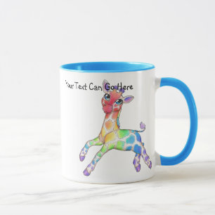 Taza Mug de jirafa colorida
