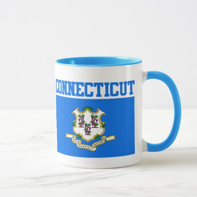 Taza Mug de la bandera del estado de Connecticut (Derecha)