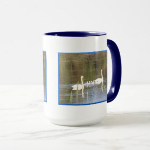 Taza Mug de la familia de los cisnes blancos