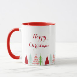 Taza Mug. de la fila del árbol de navidad feliz