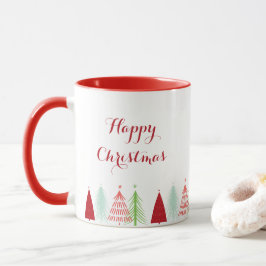 Taza Mug. de la fila del árbol de navidad feliz