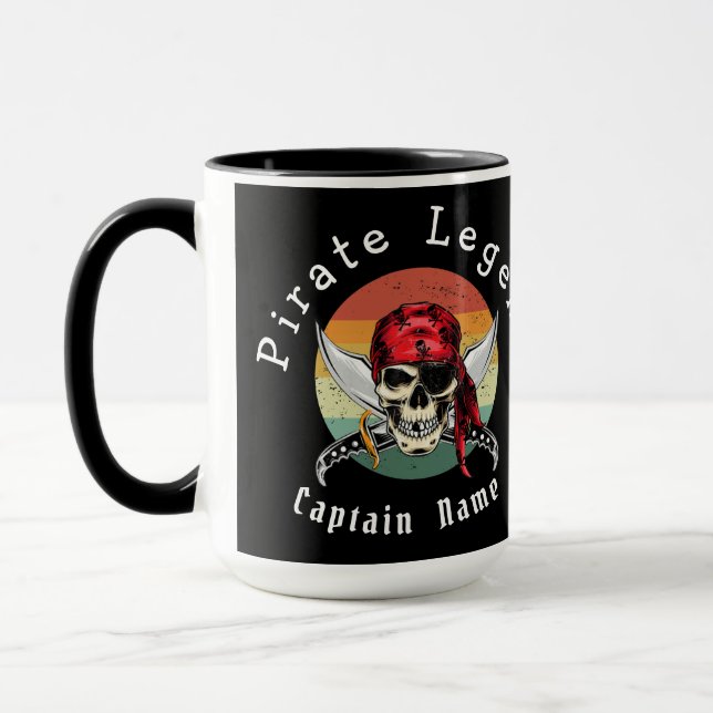Taza Mug de la puesta de sol del pirata (Izquierda)