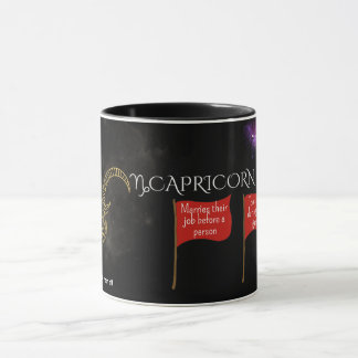 Taza Mug de las banderas rojas de Capricornio | Gracios