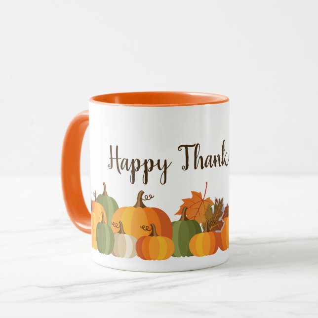 Taza Mug de las calabazas de Acción de Gracias (Anverso izquierdo)