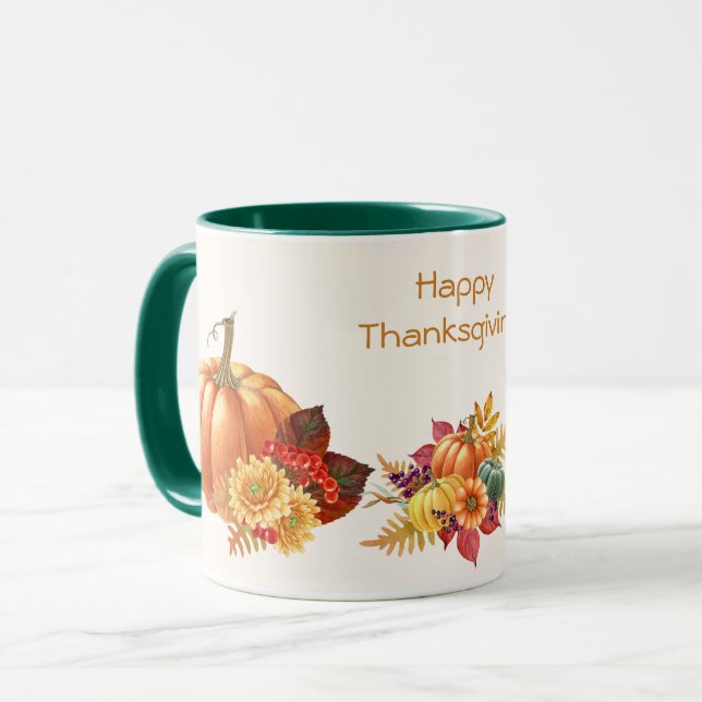Taza Mug de las calabazas de Acción de Gracias (Anverso izquierdo)