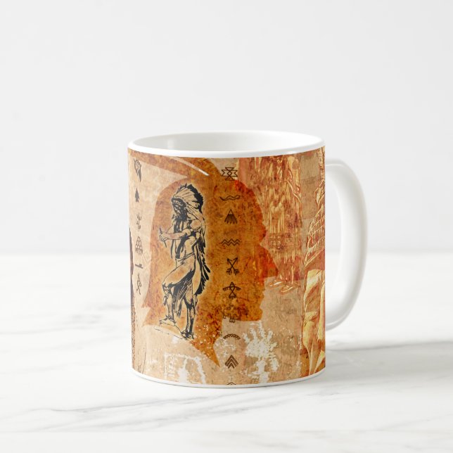 Taza Mug de las impresiones nativas estadounidenses (Anverso derecho)