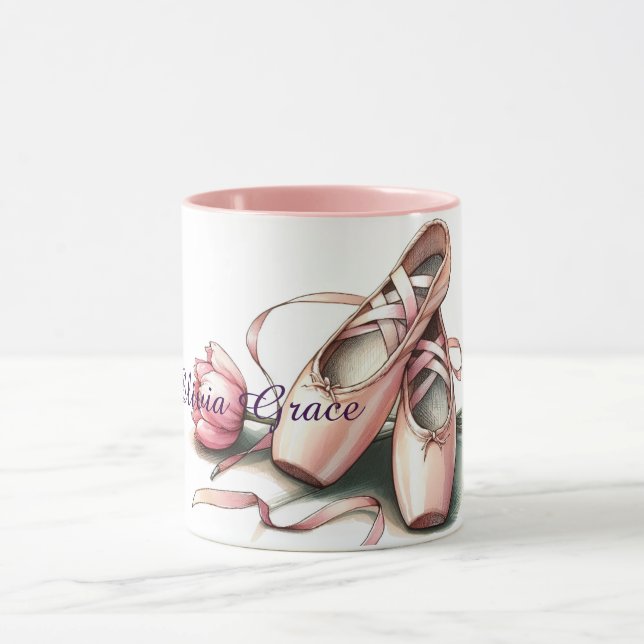 Taza Mug de las zapatillas de ballet personalizadas (Centro)