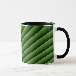 Taza Mug. de líneas de onda verde hipnóticas