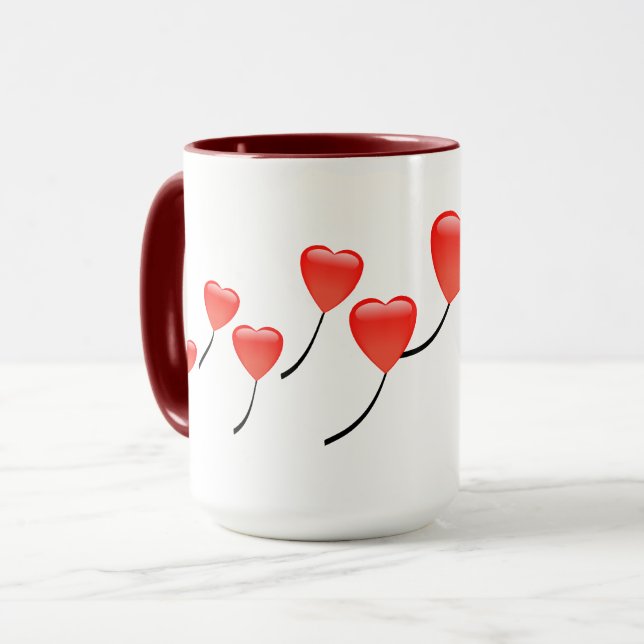 Taza Mug de los globos del corazón (Anverso izquierdo)
