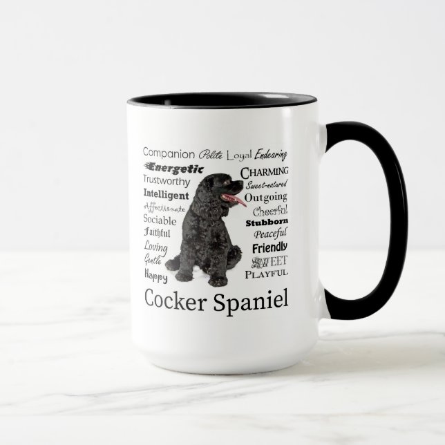 Taza Mug de los trazos de Cocker Spaniel (Derecha)