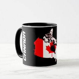 Taza Mug de mapa de bandera de Canadá