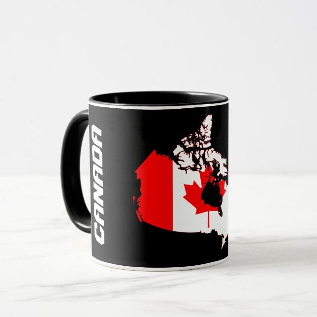 Taza Mug de mapa de bandera de Canadá (Anverso izquierdo)