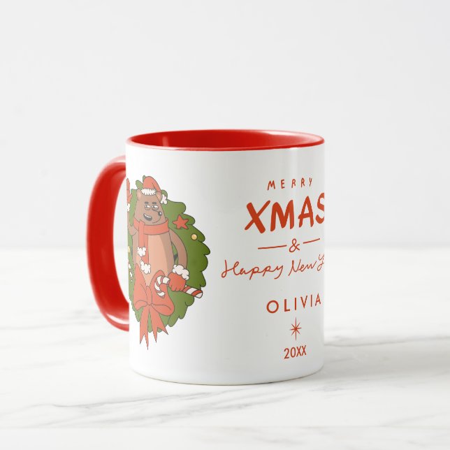 Taza Mug de Navidades de eslogan personalizados - Perso (Anverso izquierdo)