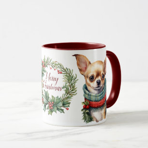 Taza Mug de Navidades de perro de Chihuahua
