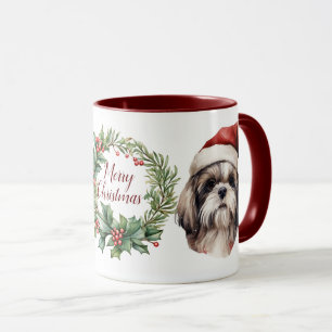 Taza Mug de Navidades de perro de Cute Merry Shih Tzu