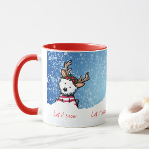 Taza Mug de Navidades de renos kiniArt Westie