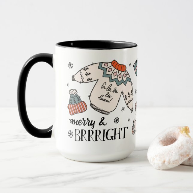 Taza Mug de Navidades de ropa de invierno de merry y Br (Con donut)