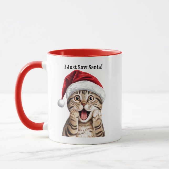 Taza Mug de Navidades gatos gatitos graciosos y persona (Izquierda)