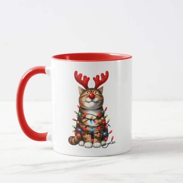 Taza Mug de Navidades gatos ricas y personalizadas (Izquierda)