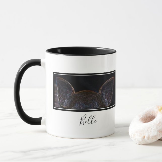 Taza Mug de nombre chihuahua personalizado (Con donut)