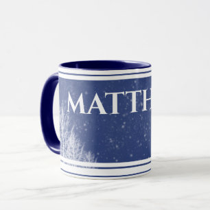 Taza Mug de nombre personalizado azul ruso