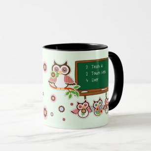 Taza Mug de nombre personalizado de búhos de clase para