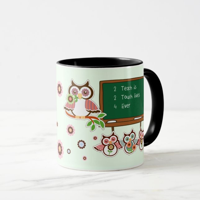 Taza Mug de nombre personalizado de búhos de clase para (Anverso derecho)