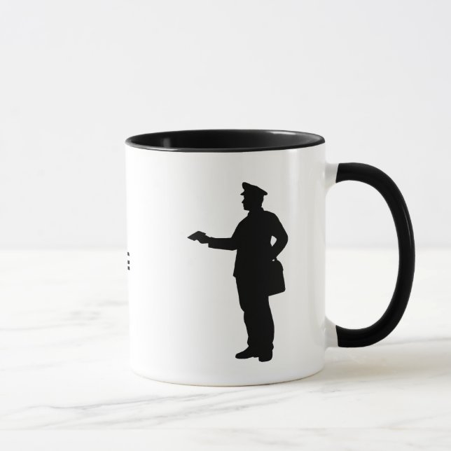 Taza Mug de nombre personalizado de Mailman Silhouette (Derecha)