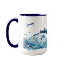 Mug de nombre personalizado delfín personalizado
