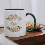 Taza Mug de nombre personalizado | Regalos Personalizad<br><div class="desc">Mug de nombre personalizable con flores de acuarela. ¡Un gran regalo para las damas de honor,  la dama de honor,  la madre,  la abuela,  los profesores,  las enfermeras o cualquiera a quien le gusten las flores!</div>