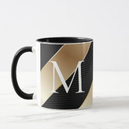 Taza Mug de oro y negro