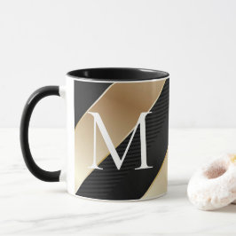 Taza Mug de oro y negro