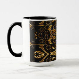 Taza Mug de oro y negro