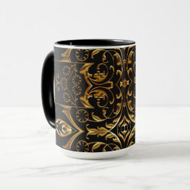 Taza Mug de oro y negro