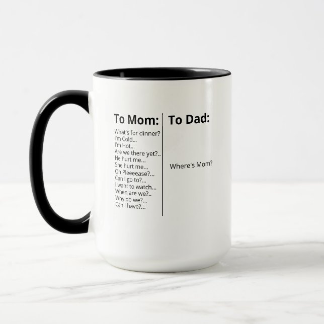 Taza Mug De Padres, Regalo De Padres Para Regalo De Mam (Izquierda)