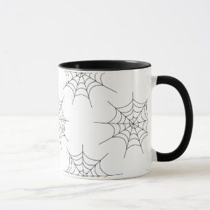 Taza Mug de patrón de web de araña de Halloween