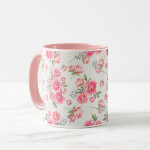 Taza Mug de patrón floral femenino