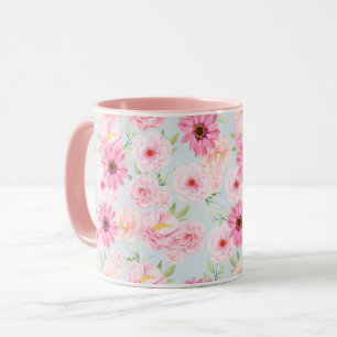 Taza Mug de patrón floral femenino