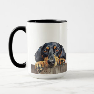Taza Mug de perro negro y moreno