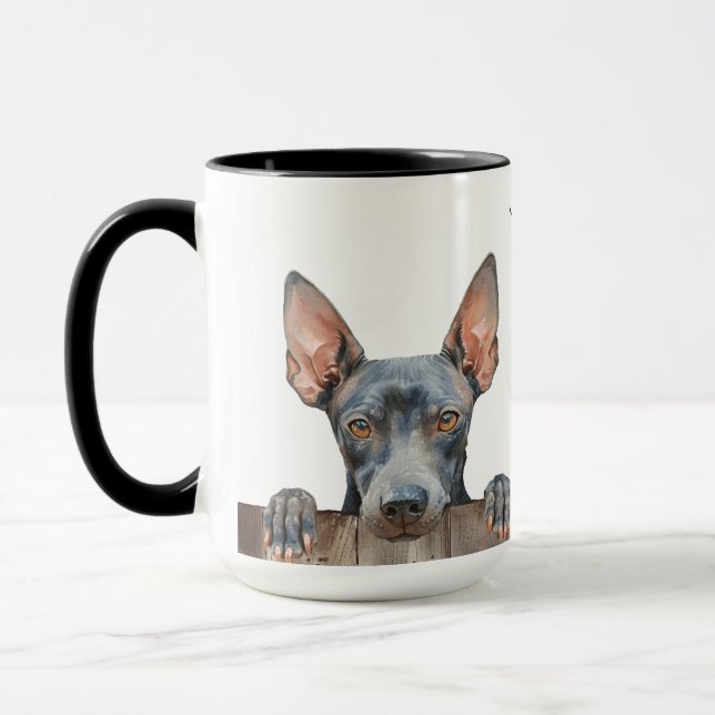 Taza Mug de Perro Terrier sin Cabello Estadounidense (Izquierda)