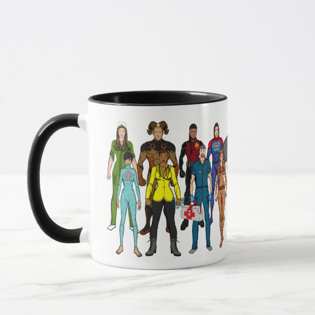 Taza Mug de personajes "familiares" de Hero Academy (Izquierda)