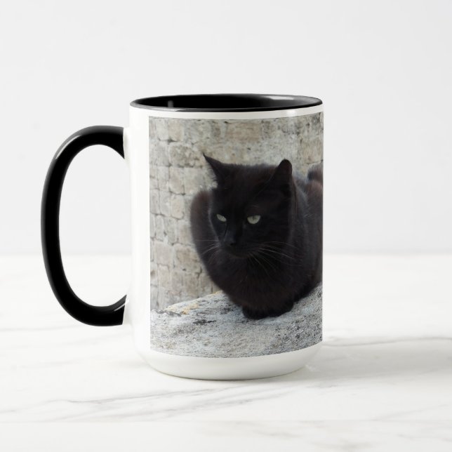 Taza Mug de personalizado de gato negro - elegir estilo (Izquierda)