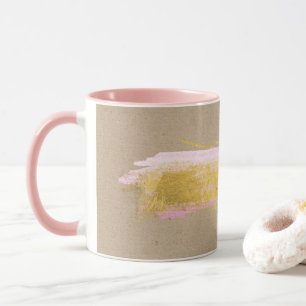 Taza Mug de pincel rosa Kraft Gold personalizado