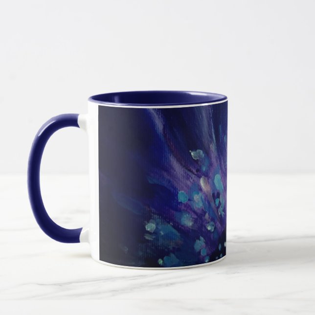 Taza Mug de pintura folicular de arte púrpura (Izquierda)