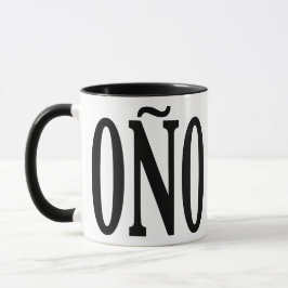 Taza Mug de porcelana Coño - Cubierta negra de 11 onzas
