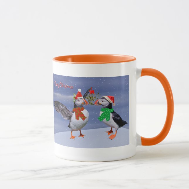 Taza Mug de Puffins festivos (Derecha)