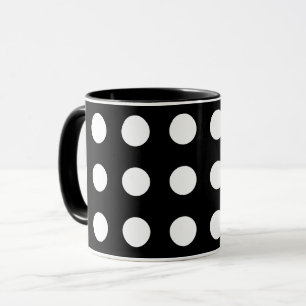 Taza Mug de puntos blancos y negros