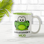 Taza Mug de rana personalizada<br><div class="desc">Divertida rana personalizado personalizada.</div>