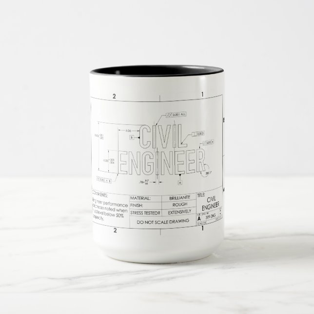 Taza Mug de regalo de ingeniería civil (Centro)