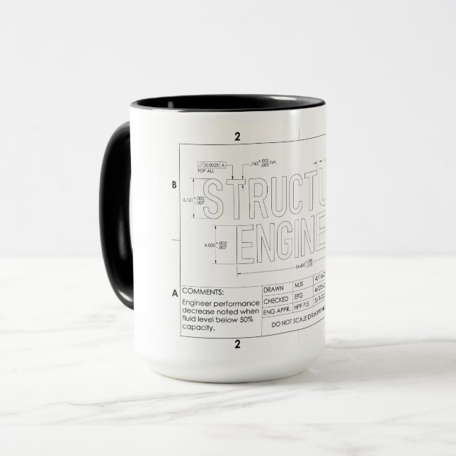 Taza Mug de regalo de ingeniero estructural (Anverso izquierdo)